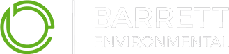 Barrett Environmental logo in white.