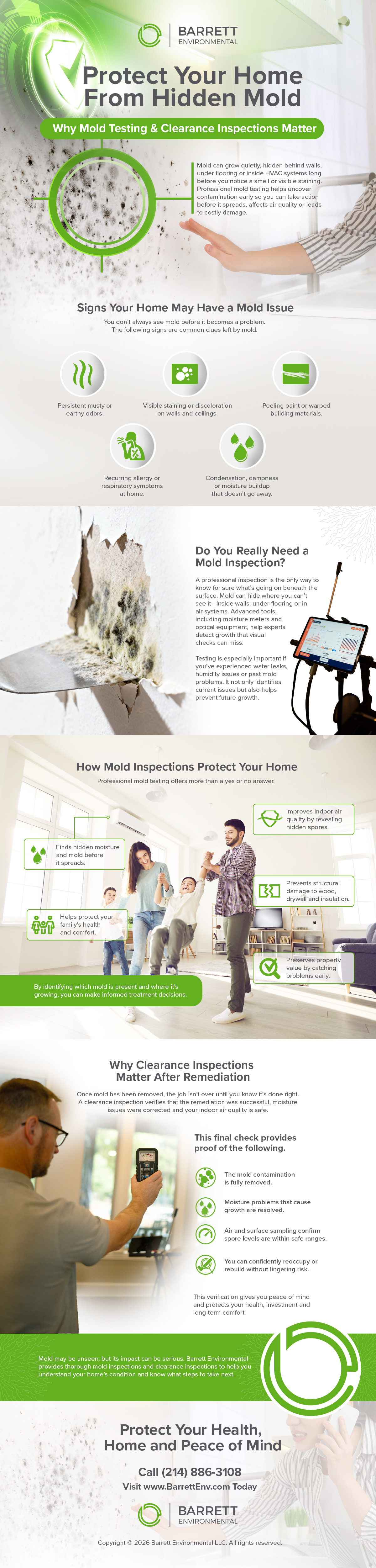 Indoor mold testing and clearance inspection services.