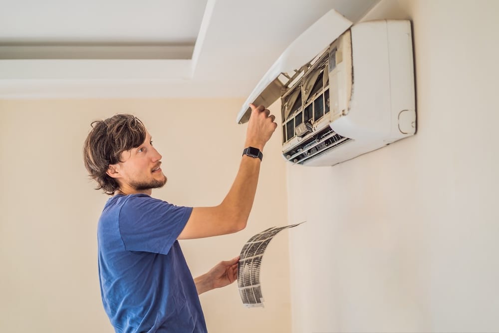 Professional indoor air quality inspection.